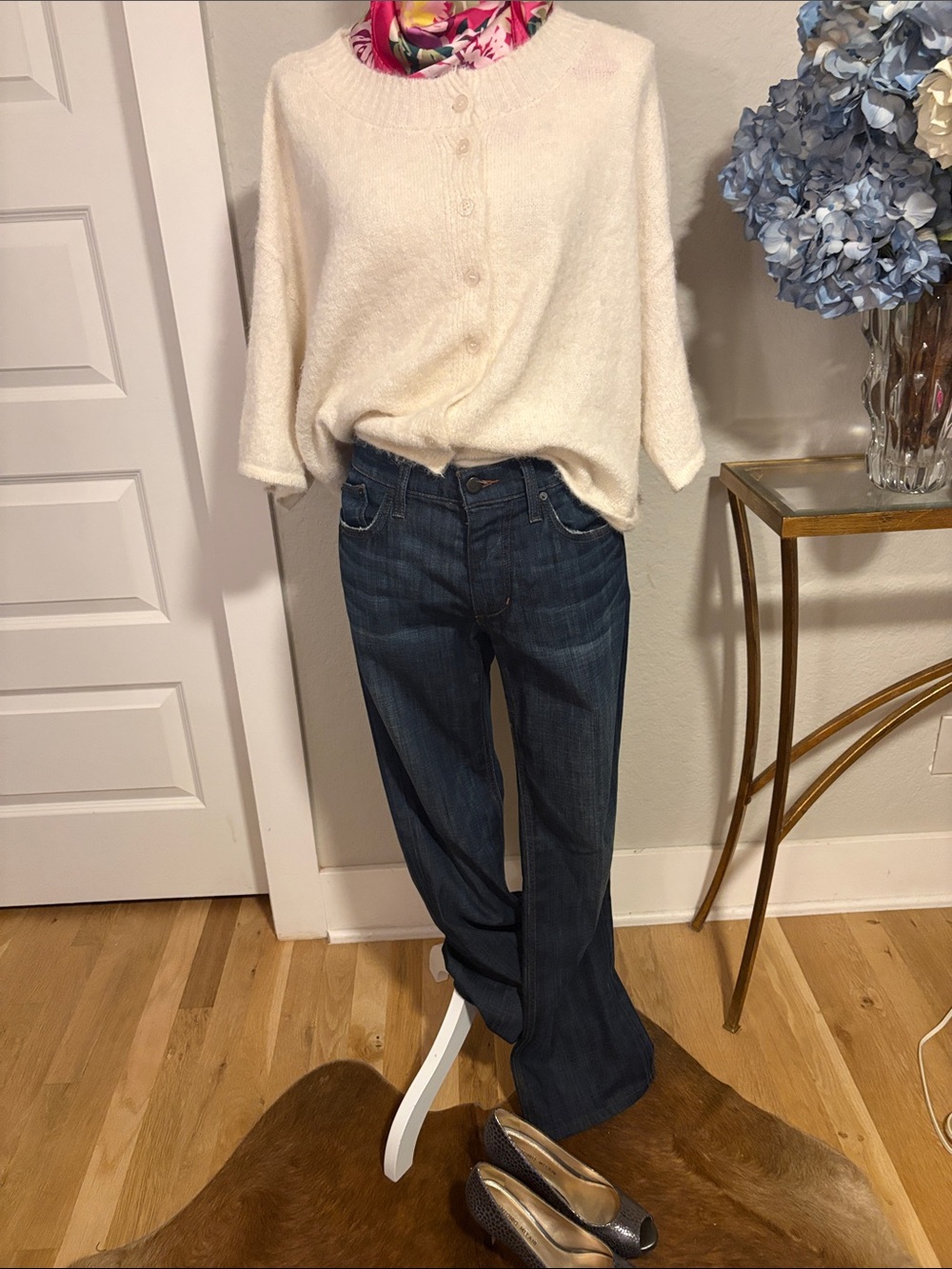 Joe's Jeans Rocker Fit-  Dark Blue Flared Jeans 31 W. Fits like size 10